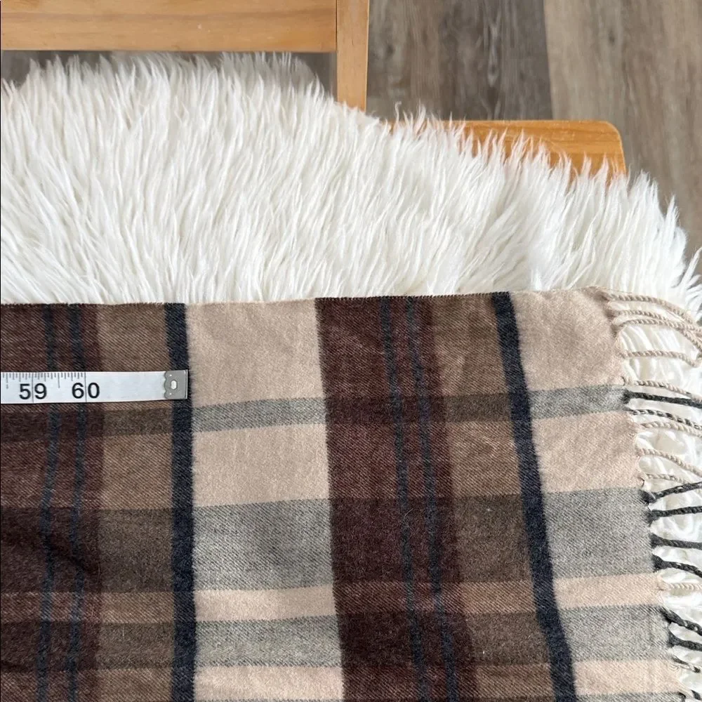 Cashmere In Inner Mongolia China Plaid Scarf - Brown and Cream